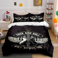 Rock and Roll Guitar Design Bedding Set Bedding set (1 duvet cover, 2 pillowcases, duvet not included) 135x200cm