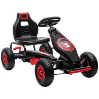 Kids Pedal Go Kart, with Adjustable Seat, Inflatable Tyres - Red 121 x 58 x 61 cm