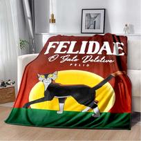 Felidae Francis Black Cat Retro Flannel Throw Blanket Dark German Anime Sofa Bed Cover Vintage Cartoon Nap Blanket Gift For Adult Fans 80cm x 120cm