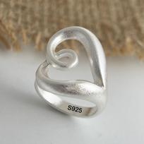 925 Silver Finger Rings for Women BIg Heart Shinning Hollow Couple Minimalist Ring Party Jewelry Gift Prevent Allergy