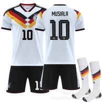 Soccer Uniform Set, Short Sleeve Football Jersey and Shorts Sportswear Kit for Training, Matches and Team Activities 24（Rec. Height 130-140cm）