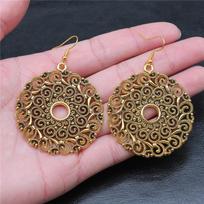 38 Styles Women Ethnic Jewelry Earrings Bohemia Carved Round Oval Waterdrop Flower Pattern Dangle Earrings Drop Earrings