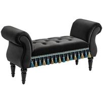 Upholstered Bench, Bench, Vintage Design, up to 150 kg, 117x40x58 cm, Dark Grey 117 x 40 x 58 cm tamsiai pilka spalva