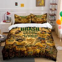 Brazil Football History Bedding Set Bedding set (1 duvet cover, 2 pillowcases, duvet not included) 135x200cm