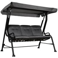 Swing Bench, 3-Seater Garden Swing, Adjustable Canopy, Textilene Gray 200 x 120 x 170 cm 200 x 120 x 170 cm juoda
