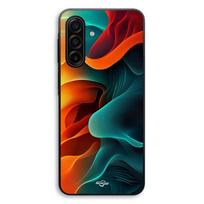 Coque Pour Samsung Galaxy A56 Texture abstraite orange et bleu Maniacase juoda