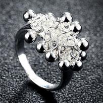 925 Silver Grape Bead Finger Ring For Women Wedding Jewelry Valentine Gifts 8