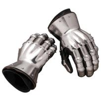 Viduramžių  Dark Wolf  Gauntlets Spyruoklinio plieno rankų apsauga Šarvuotos pirštinės sidabras
