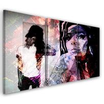 Three piece picture canvas print Amy Winehouse 60x40 violetinė