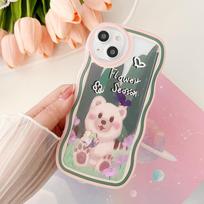 Skaidrus Wave Edge dažytas silikoninis dėklas, skirtas Xiaomi Redmi Note 10 11 12 Samsung A54 A34 A24 iPhone 15 14 13 Funda Butterfly Cute Bear Bunny Cover Infinix Hot 10 (X682) gray