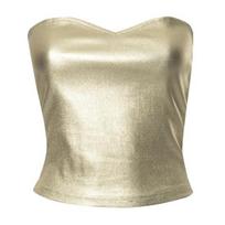 Tops Women Hot Stamping Slim Fit Tube Tops Strapless Sleeveless Solid Color Casual Navel-Baring M