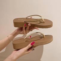 Wedge Heels Flip-flops Female New  Summer Casual Thick Bottom Sandals Beach Slippers Platform Flip Flop Shoes for Women 35