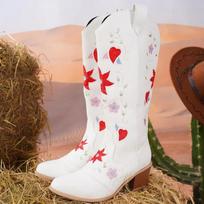 Fashion 6CM Western Women Boots Autumn Winter Fashion Chunky Heeled Cowboy Boots Vintage Style Country Western Cowgirl High Heels Boots 36 balta