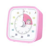 Drop Proof Quiet Timer With Rotating Knob Cartoon Plastic Construction Time Management Tool For Study Cooking Playtimes rožinė