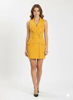 Handmade Stylish Yellow Women's Genuine Casual Party Dress Lambskin Leather Wear Fit S geltona