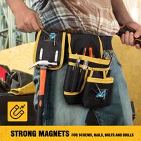 Yellow Thickened Canvas Multi-Functional Electrician Waist Tool Bag