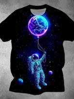 Astronaut Planet 3D Print T-Shirts Summer Men's Casual O-Neck Short Sleeve T Shirt Oversized Tees Harajuku Y2k Tops Man Clothing XXS