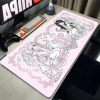 Mouse Pad Laptop Gaming Extended Desk Mat PC Kawaii Desk Accessories Mousepad Angel Anime Sexy Girls Keyboard Rug Pink Carpet 600x300x3mm