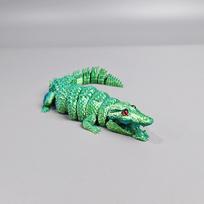 3D Spausdintas Atviro Burnos Krokodilo Žaislas Imitacinis Gyvūnas Laisvai Judančios Dalys Namų Biuro Dekoro Ornamentai Realistiškas Krokodilo Modelis blue