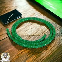 AAAA Emerald Faceted Roundel Beads: Zambia Green Gemstone Strand 6 inch