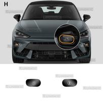 TPU apsauginė plėvelė, skirta Cupra Leon MK4 2025-2027, priekiniams žibintams, rūko žibintams, galinio vaizdo veidrodėliams, atspari įbrėžimams, skaidri, dūminė smoked headlight juoda