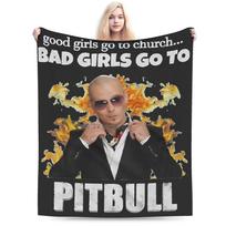 Pitbull Mr Worldwide Tour Vintage Blanket Travel Office Flannel Bedding Throws For Outdoor Warm Soft Custom DIY Bedspread Gift Size: 75*100cm, Weight: 230 GSM