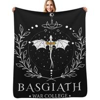 Fourth Wing Basgiath Two Sided Romantasy Dragons Yarros T-Shirt Throw Blanket Machine Washable Soft Warm Blanket Size: 75*100cm, Weight: 230 GSM