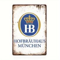 Hofbrauhaus Alaus Ženklas Bokalas Miunchenas Hb Metalo Ženklas 20X30CM