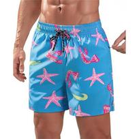 Vibrant Coconut Pattern Men Beach Shorts Lightweight Quick Dry Swim Shorts For Casual Daily Wear Beach Days And Fresh Summer S