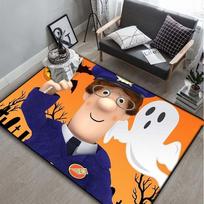 Postman Pat Halloween Ghost Tombstone Print Anti-slip Flannel Rug Kids Bedroom Holiday Decor Floor Doormat Cartoon Carpet Gift For Fans 40x60cm( 15x23in )