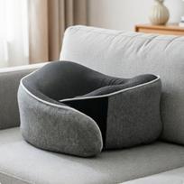 UShaped Travel Pillow Portable Memory Foam Neck Support for Passengers, Gray Pillow Only