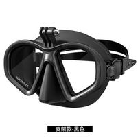 Diving Mask With Action Camera Mount Snorkeling Swimming Freediving Clear Vision Goggle Mount Version - Black
