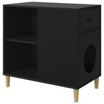 vidaXL Maison pour chat Noir 72 x 42.5 x 70 cm Bois d'ingénierie
