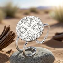 Dawapara Jerusalem Cross Rings Adjustable Religious Finger Ring Christians Blessing Stainless Steel Jewelry Anniversary Gift resizable