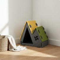 Textile Pet House FuzzResistant Triangle Hare Hutch Easy to Clean Bunny Shelter