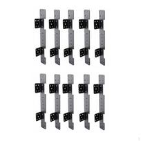 10 Pieces Adjustable Stair Stringer Bracket Coated Deck Reversible Plan and