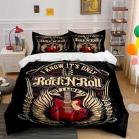 Rock N Roll Guitar Bedding Set Bedding set (1 duvet cover, 2 pillowcases, duvet not included) 135x200cm