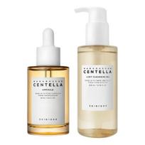 Skin1004 Madagascar Centella Ampoule+Light Cleansing Oil Set | Makeup Remover & Soothing Hydrating Skincare Duo