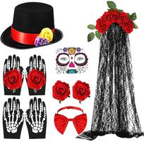 Halloween Bride Costume Set for Couples Role Play Outfit juoda