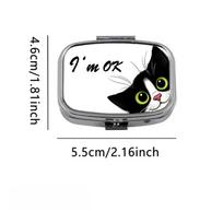 I'M OK Cute Cat Travel Pill Organizer Pocket Mini Portable Pill Storage Case Small Box For Tablets Container For Medicines