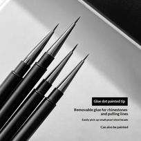 1Pcs Double Head Nail Art Pen Plastic Silicone Drill Brush Non-slip Handle for Professional Nail Salon Rhinestone Application one size