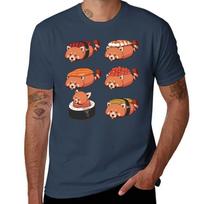 Cute Red Panda Sushi Rolls Cartoon TShirt Outdoor Sports Lightweight Tee S