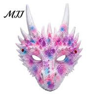 Simulation Thorn Face Shield Dragon Masque for Adults, Halloween Cosplay 3D Soft Foam Film Effects Full Festival, Carnival Masquerade Party