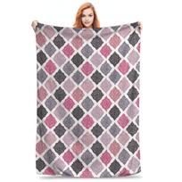 Victorian Medallion Mosaic Blankets Lightweight Flannel Sofa Throw Blanket for Couch Bedding Travel Throws Bedspread Quilt 75x90cm