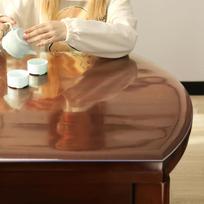 CHERISHES LIFE Arc-Shaped Tablecloth, Waterproof And Oil-Proof, Dining Table Protector, PVC Soft Glass [2.0mm Thick], Frosted, 130*80cm