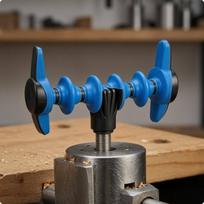 Fishing Rod Holder Head Raised Extended Flanges Ground Stake Blue Coated