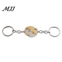Unisex Keychain Gift Heart Matching Cat Design Titanium Steel Pendant Durable Metal Bright Color Key Holder Bags Cars Wallets Accessories Pet Lover B
