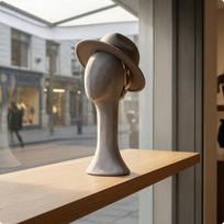 Mannequin Head Simple Setup Assembly Hat Display Stable Base Gray Velvet Long