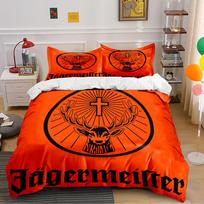 Orange Deer Logo Bedding Set with Cross Bedding set (1 duvet cover, 2 pillowcases, duvet not included) 135x200cm