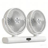 HOMEFISH New Dual Head Fan Home Desktop USB Charging 3-speed Fan Outdoor Camping Desktop Lighting Fan